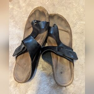 Clarks Black Leather Sandals